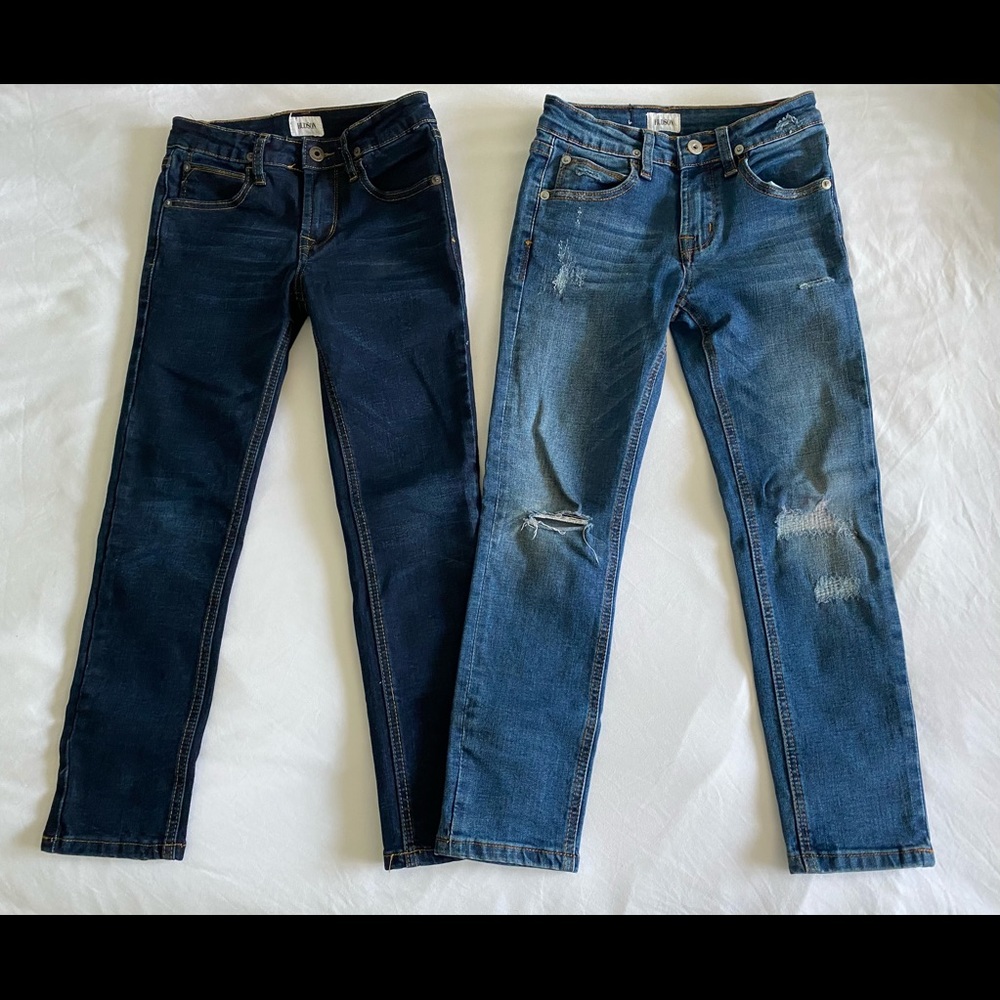 2 pairs of boys Hudson slim jeans - size 7